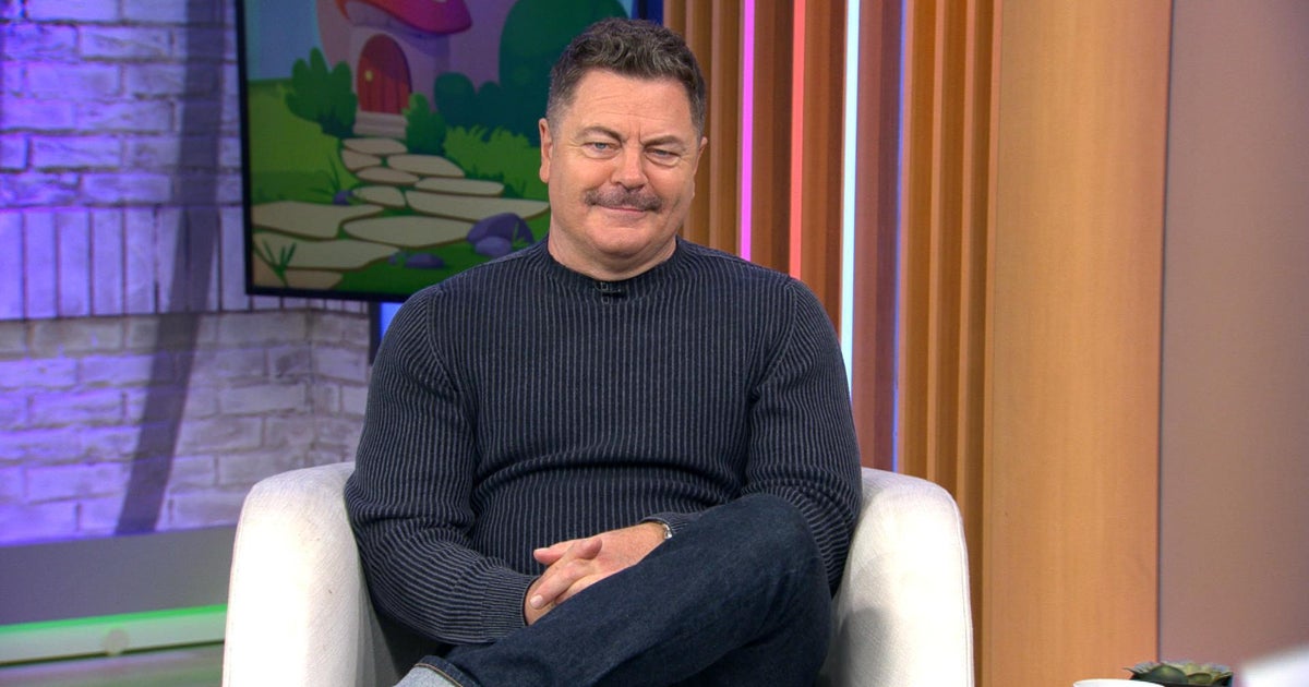 Nick Offerman finds meaning in the "Smurfs'" village: "We require diversity to make a strong community" - CBS News