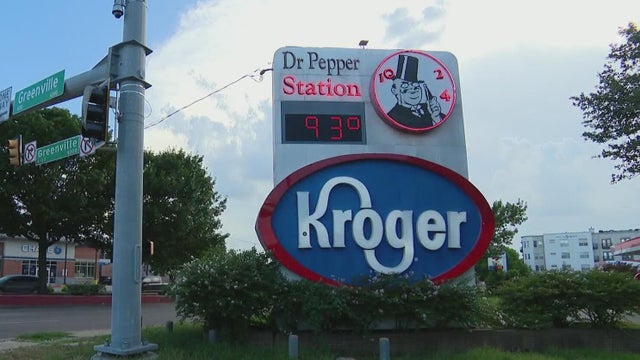Kroger logo is seen at one of their stores in Athens. 