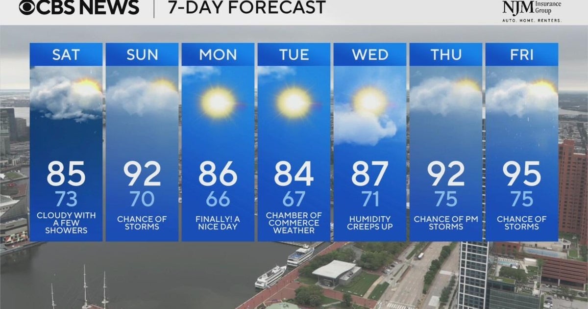 Storm chances and humidity return this weekend across Maryland 