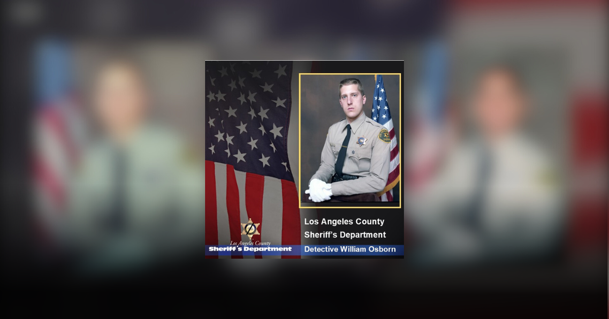 Los Angeles County Sheriff's Detective William Osborn to be honored at memorial following explosion at training facility 