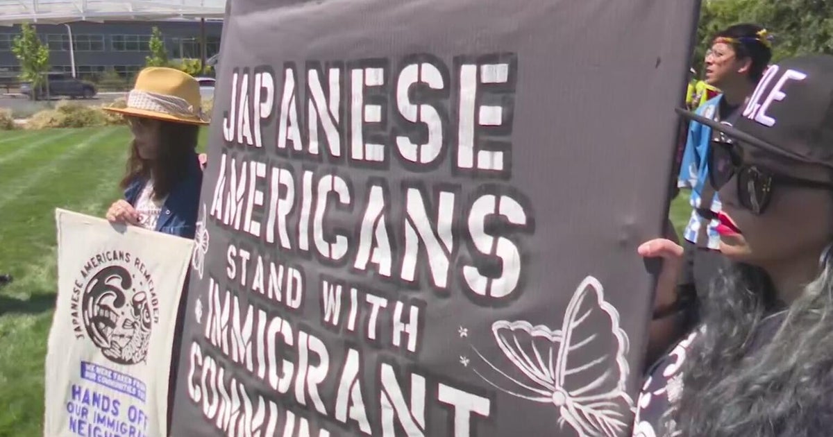 Japanese American internment survivors protest possible ICE detention center at former Dublin prison 