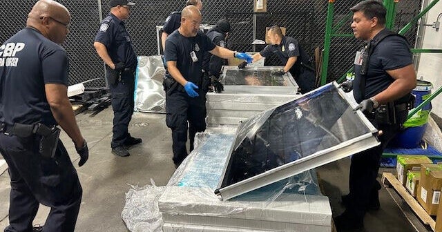 Authorities at LAX seize about 300 pounds of meth hidden between solar panels 