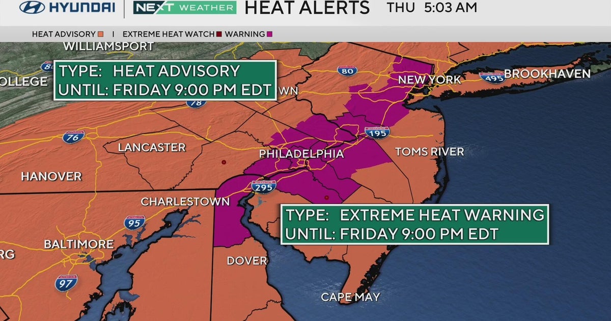 Heat alerts Friday in Philadelphia area with feels-like temperatures above 100 