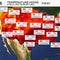 Map shows U.S. heat advisories as heat dome moves east