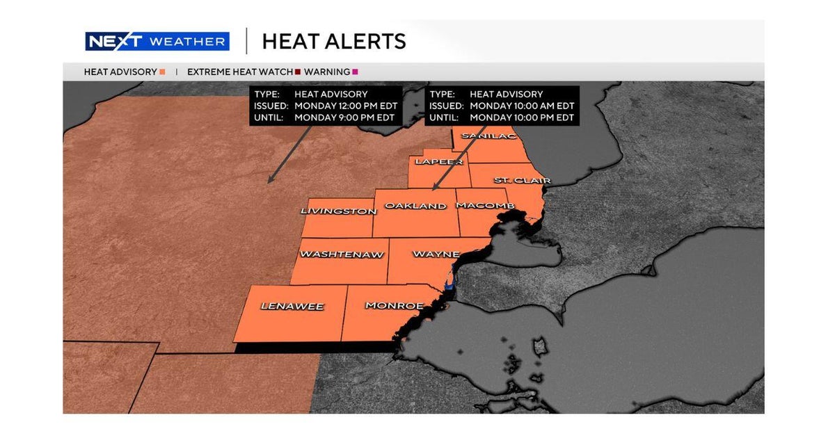 Tracking more extreme heat for Southeast Michigan in Monday 