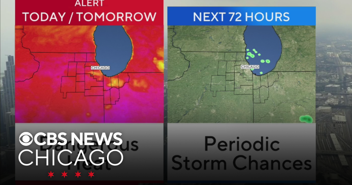 Dangerous heat in Chicago with periodic storm chances - CBS Chicago