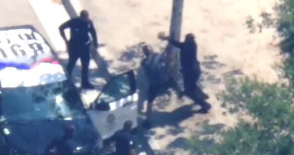 Stolen vehicle pursuit suspect detained by police in Venice - CBS Los ...