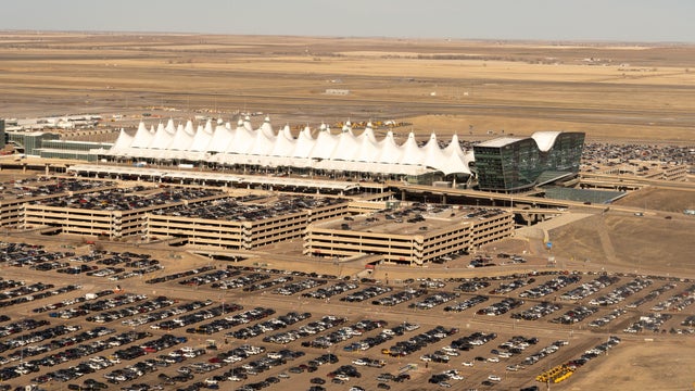 Aerial view of Denver International Airport, Colorado 