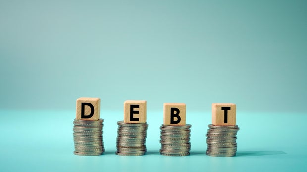 DEBT concept photo with space