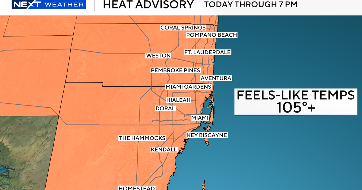 Miami-Dade, Broward under heat advisory as "feels-like" temps threaten to soar 