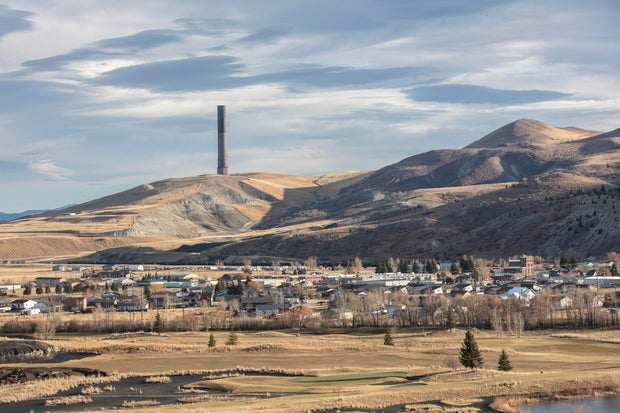 A view of the town of Anaconda, Montana. 