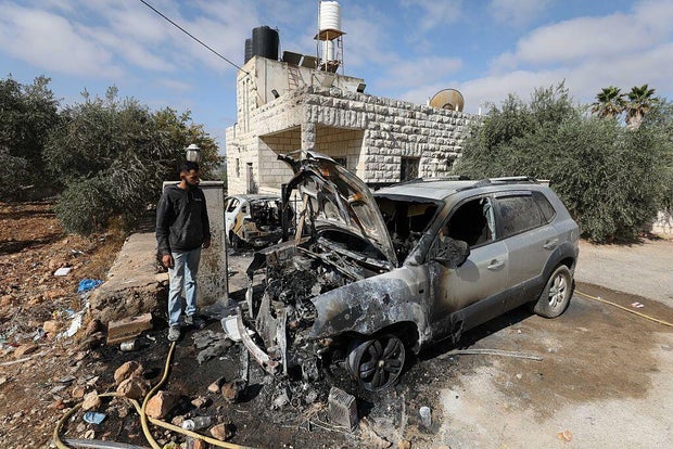 MIDEAST-WEST BANK-RAMALLAH-BURNT CAR 