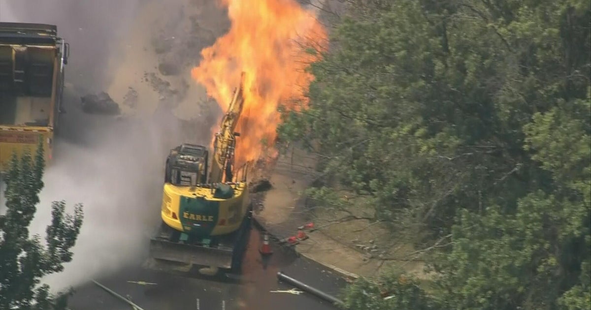 Construction crew strikes gas line, leading to fire in Evesham Township 