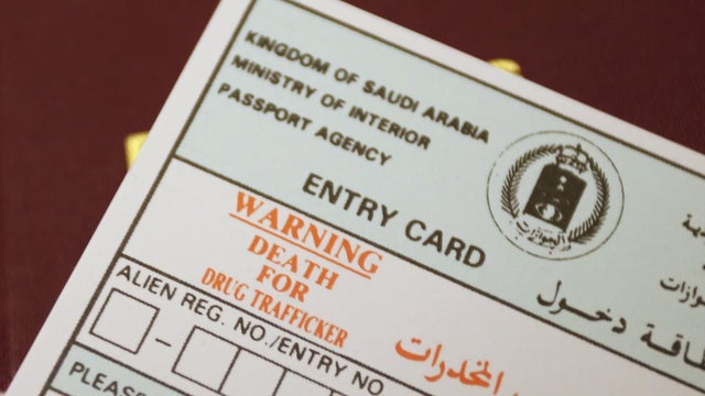 Immigration form warns drug traffickers about death penalty 