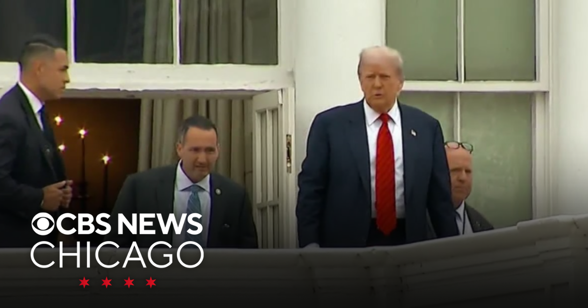 President Trump walks on White House roof - CBS Chicago