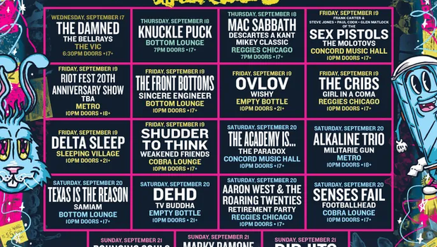 Riot Fest 2025 Announces Nationwide Aftershows Featuring Sex Pistols, The Damned