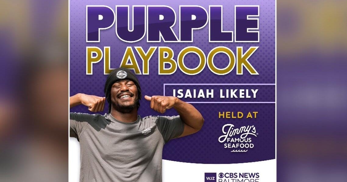 Baltimore Ravens' Isaiah Likely to host WJZ Purple Playbook Show at Jimmy's Famous Seafood 