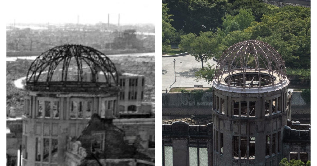 Hiroshima Nenagasaki pictures in 1945 and today