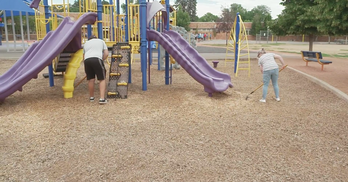 Members of DPS Foundation work with partners to clean up schools 