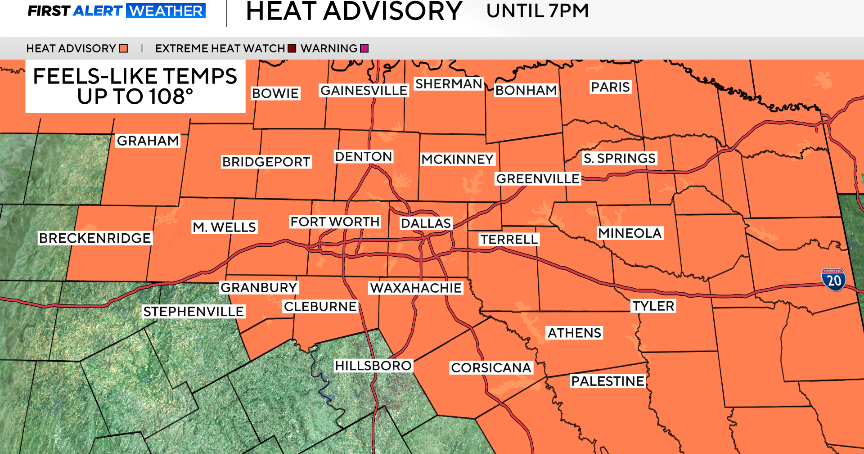 Extreme heat continues across North Texas, prompting an advisory 