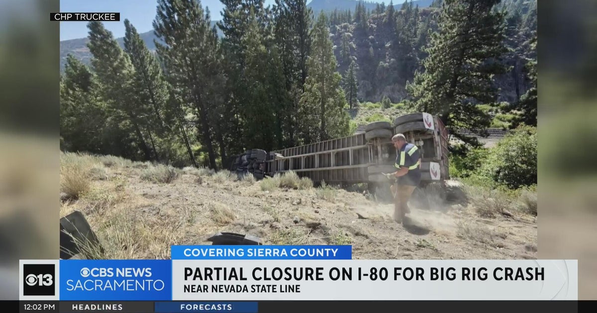 I-80 in Sierra sees another partial closure after big rig crash - CBS ...