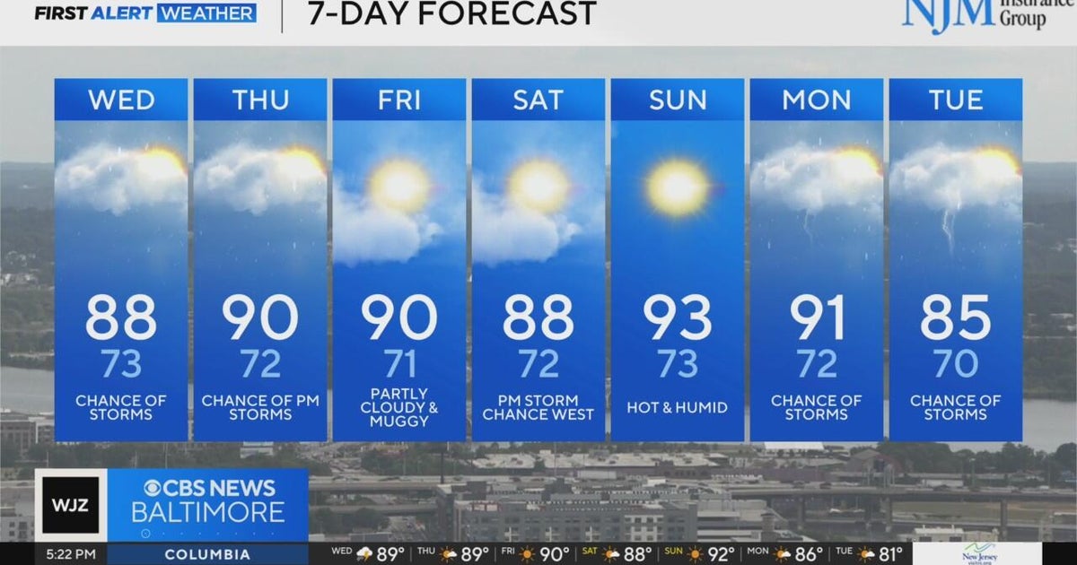 Widespread storms possible Wednesday in Maryland - CBS Baltimore