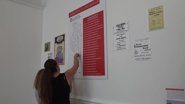 A map of locations where Bruce Springsteen has played in Long Branch, New Jersey 