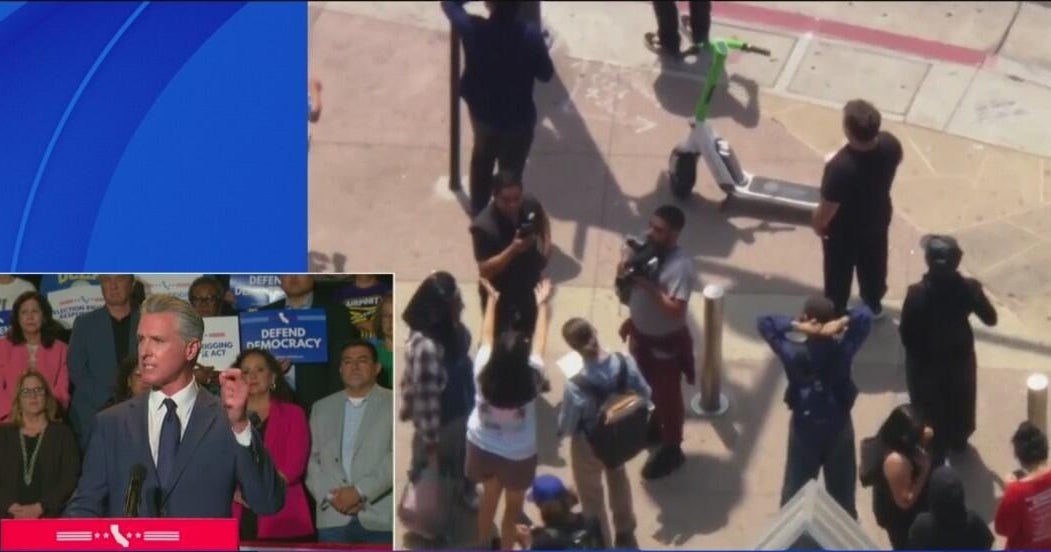 Border patrol agents conduct immigration operation outside Gov. Newsom ...