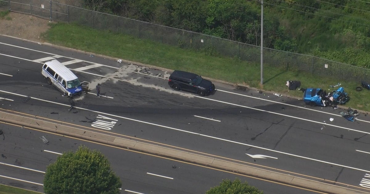 Airport shuttle involved in crash on Bartram Avenue in Southwest Philly 
