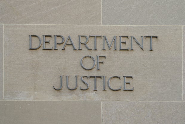 U.S. Department of Justice sign 