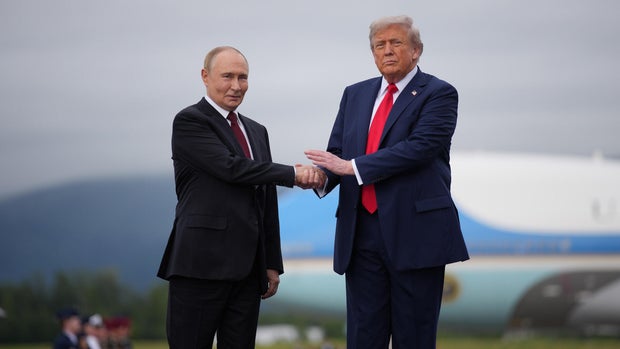 U.S. President Trump And Russian  President Putin Meet On War In Ukraine At U.S. Air Base In Alaska 