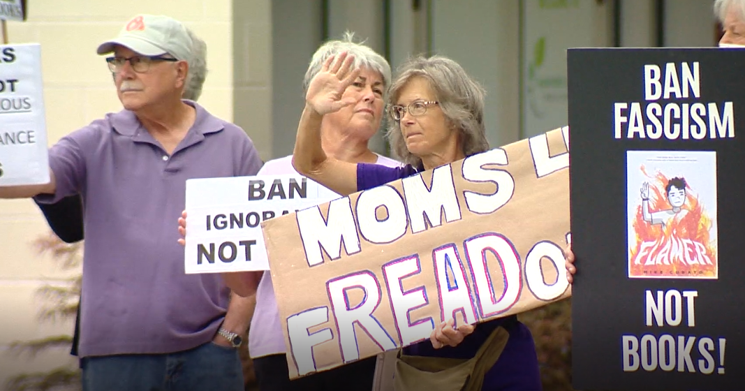 Harford County community members protest school district's ban of controversial book 