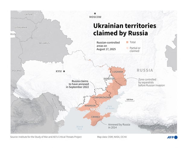 The United States, Ukraine, Russia, political map, autumn map 