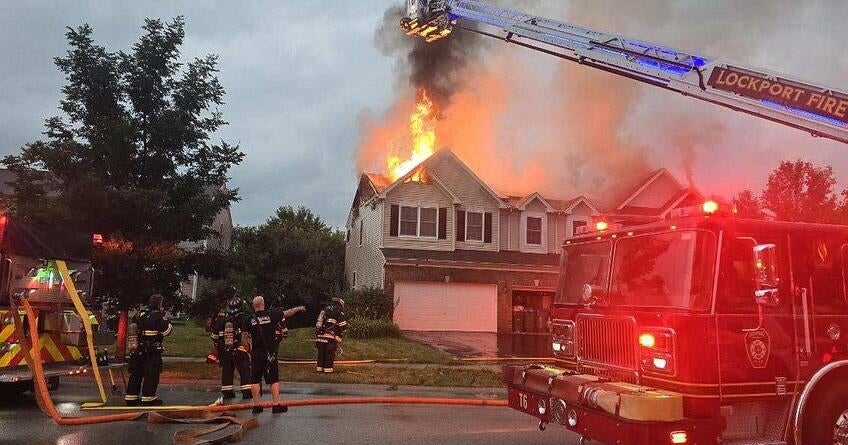Lockport family left homeless after lightning strike ignites house fire 
