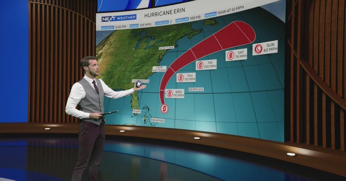 Hurricane Erin remains a Category 2 Tuesday afternoon – CBS News