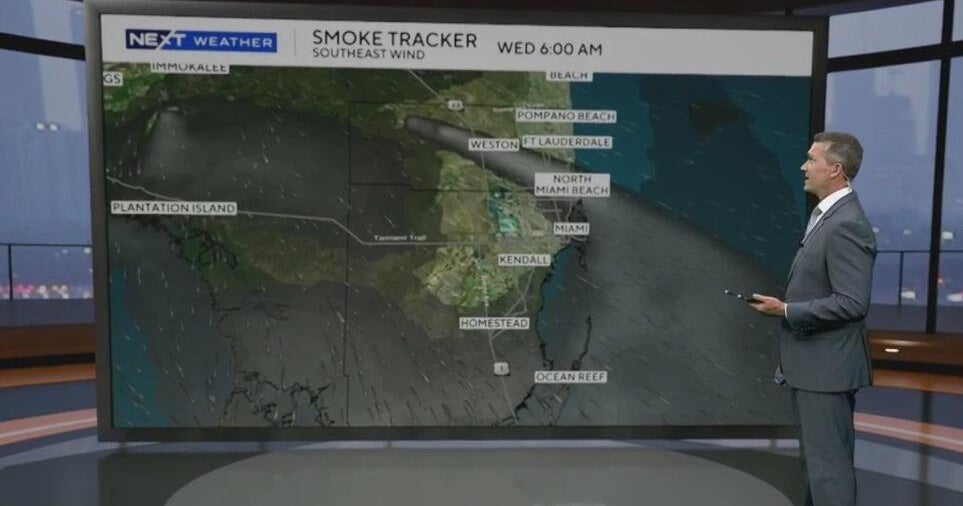 Smoke from Everglades brush fires drift over Fort Lauderdale, western Broward suburbs