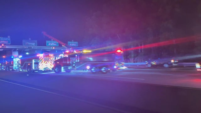 Police lights at a crime scene 