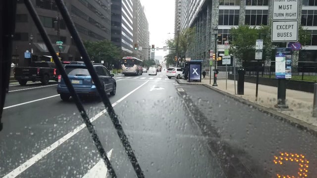 A view of Center City from inside the SEPTA Route 31 bus 