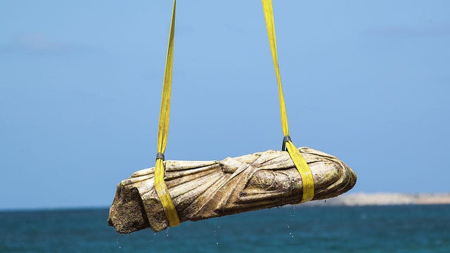 Ancient Sphinx Statues and Marble Figures Recovered from Abu Qir 