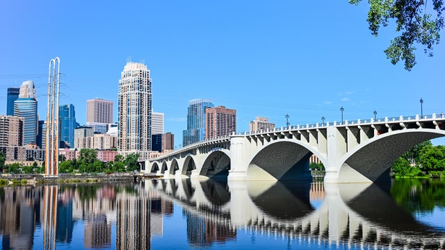 Minneapolis Bridge and Skyline Reflections 