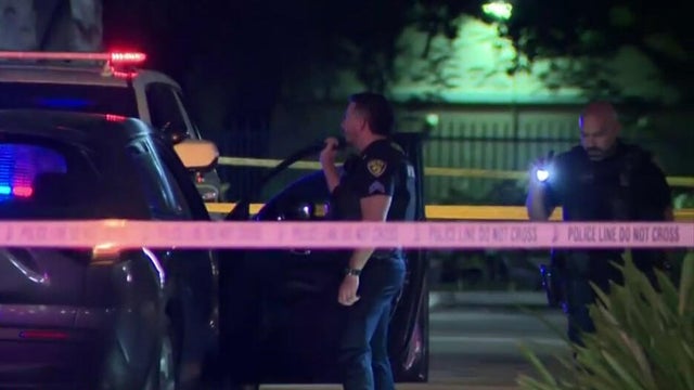 Flashing lights on top of police patrol car 