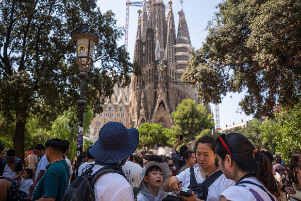 Heat wave in Barcelona, ​​Spain 
