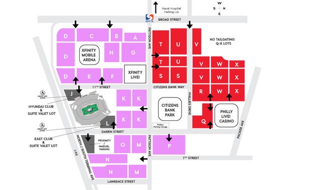 Lincoln Financial Field 2025 parking map 
