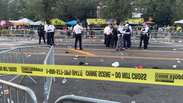 Crime scene tape blocks off Brooklyn West Indian Day Parade route 