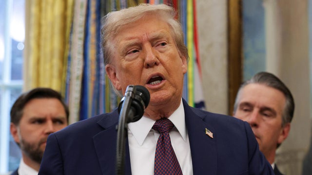 President Trump Makes Announcement In The Oval Office Of The White House 