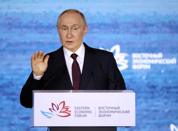 The President of Russia Putin attends the eastern economic forum 