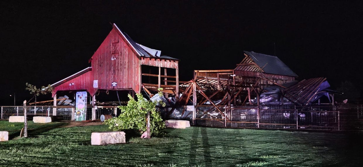 Straight-line winds up to 80 mph collapse barn, kill livestock, and ...