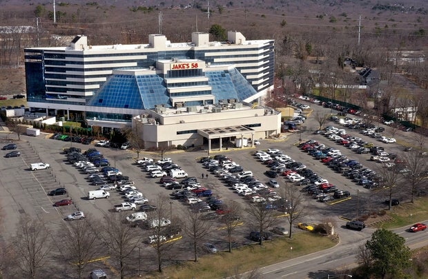 Aerial view of Jake's 58 Casino and Hotel on Long Island