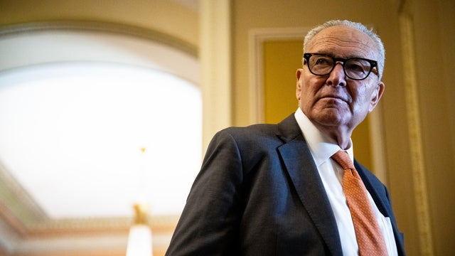 Senate Minority Leader Chuck Schumer, a Democrat from New York, during a news conference following the weekly Senate Democrat policy luncheon at the U.S. Capitol in Washington, D.C. on Wednesday, Sept. 3, 2025. 