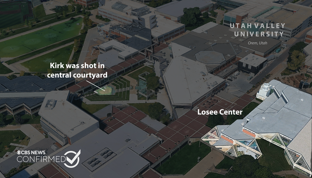 Map of area where Charlie Kirk was shot 